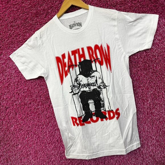 Death Row Records Puffy Electric Chair Inmate Logo Rap Tee S - Picture 3 of 4